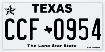 TX license plate CCF0954