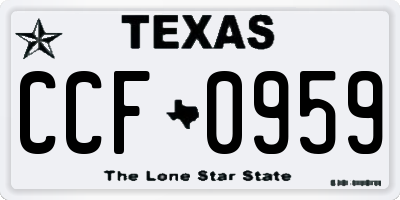 TX license plate CCF0959