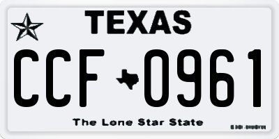 TX license plate CCF0961
