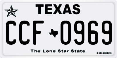 TX license plate CCF0969