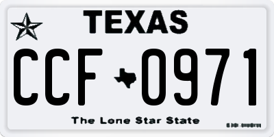 TX license plate CCF0971