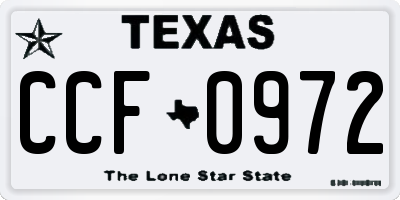 TX license plate CCF0972
