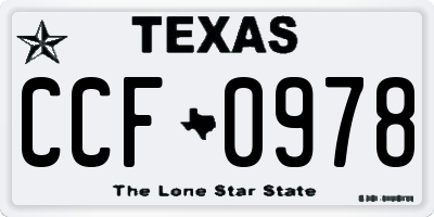 TX license plate CCF0978