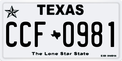 TX license plate CCF0981