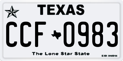 TX license plate CCF0983