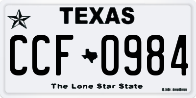 TX license plate CCF0984