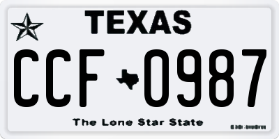 TX license plate CCF0987