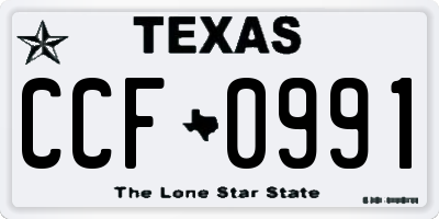 TX license plate CCF0991