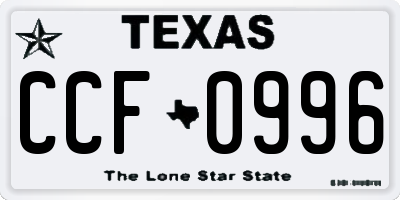 TX license plate CCF0996