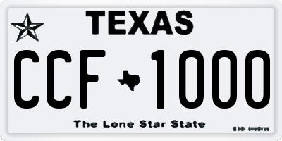 TX license plate CCF1000