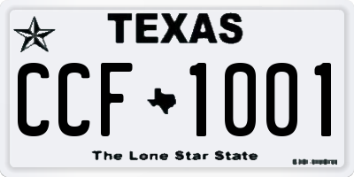 TX license plate CCF1001
