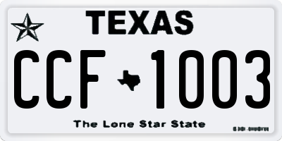 TX license plate CCF1003