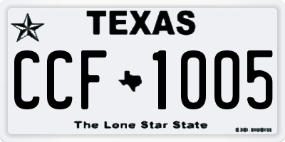 TX license plate CCF1005