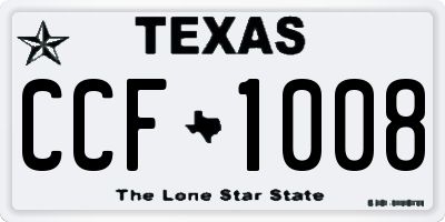 TX license plate CCF1008