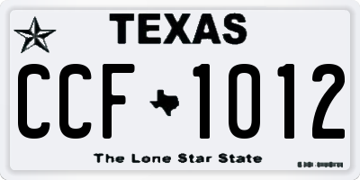 TX license plate CCF1012