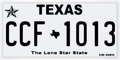 TX license plate CCF1013