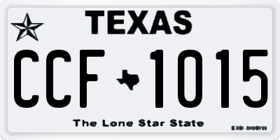 TX license plate CCF1015