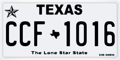 TX license plate CCF1016