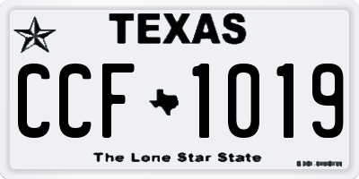 TX license plate CCF1019