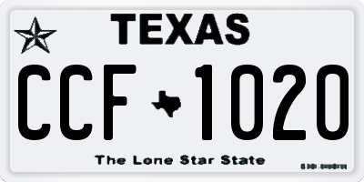 TX license plate CCF1020