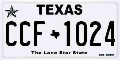 TX license plate CCF1024