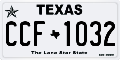 TX license plate CCF1032