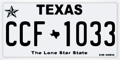 TX license plate CCF1033