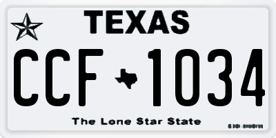 TX license plate CCF1034