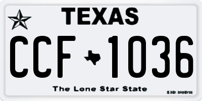 TX license plate CCF1036