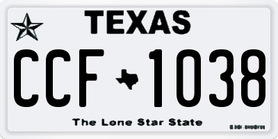TX license plate CCF1038