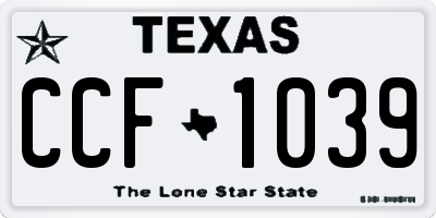 TX license plate CCF1039