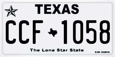 TX license plate CCF1058