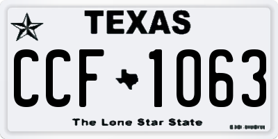 TX license plate CCF1063