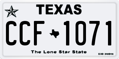 TX license plate CCF1071