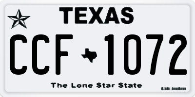 TX license plate CCF1072