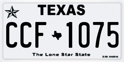 TX license plate CCF1075