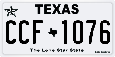 TX license plate CCF1076