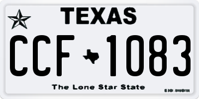TX license plate CCF1083