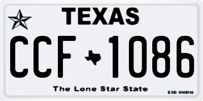 TX license plate CCF1086