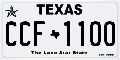 TX license plate CCF1100