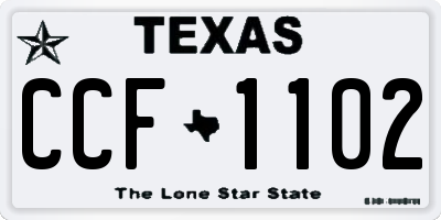 TX license plate CCF1102