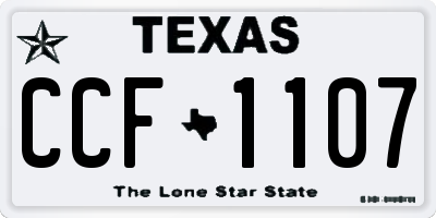 TX license plate CCF1107