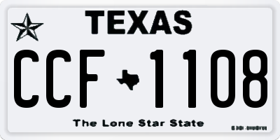 TX license plate CCF1108