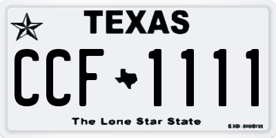 TX license plate CCF1111