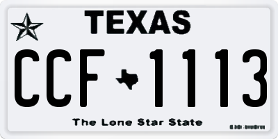 TX license plate CCF1113
