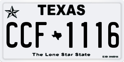 TX license plate CCF1116