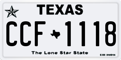 TX license plate CCF1118