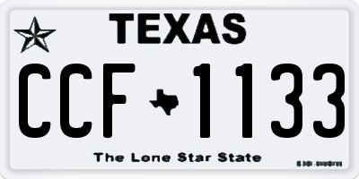 TX license plate CCF1133