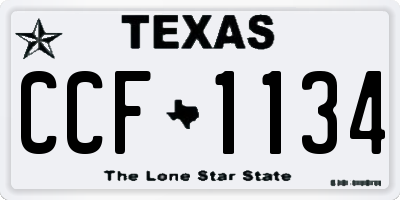 TX license plate CCF1134