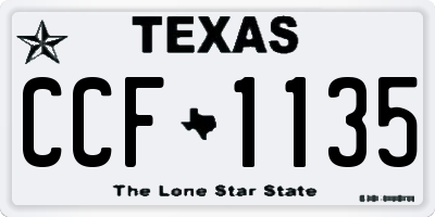 TX license plate CCF1135